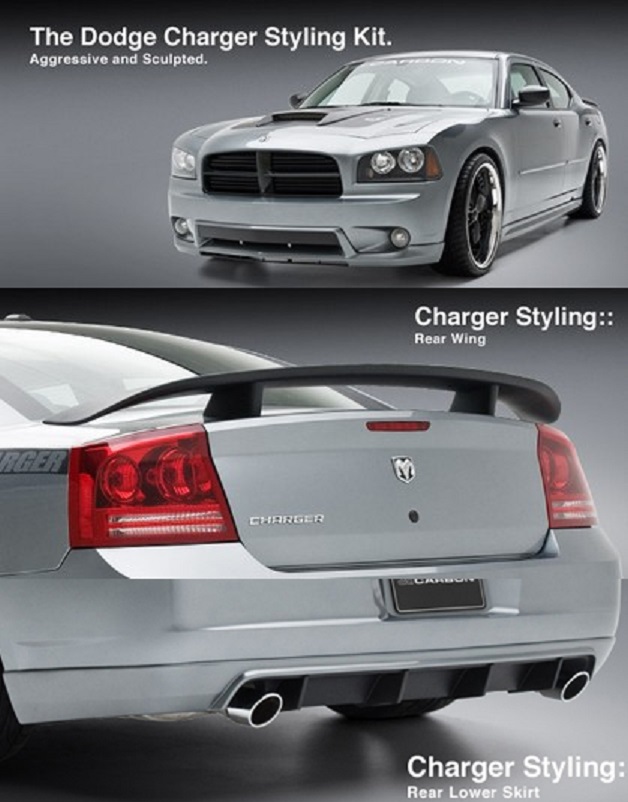 3D Carbon Urethane Complete Body Kit 06-10 Dodge Charger - Click Image to Close